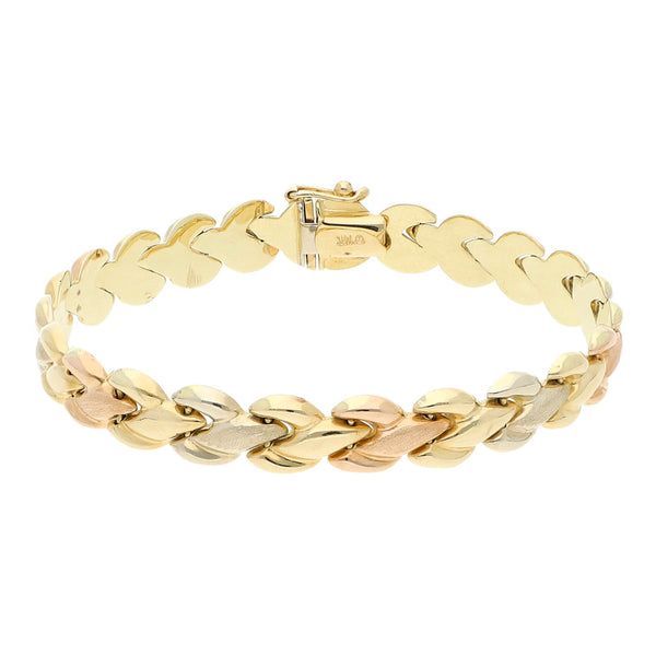 Pulsera eslabón articulado en oro amarillo 14 kilates.