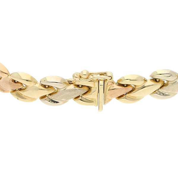 Pulsera eslabón articulado en oro amarillo 14 kilates.