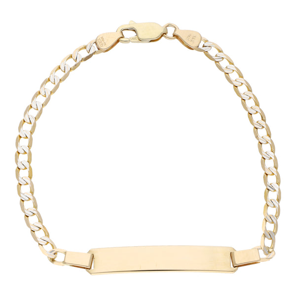 Esclava eslabón encontrado platinado en oro amarillo 14 kilates.
