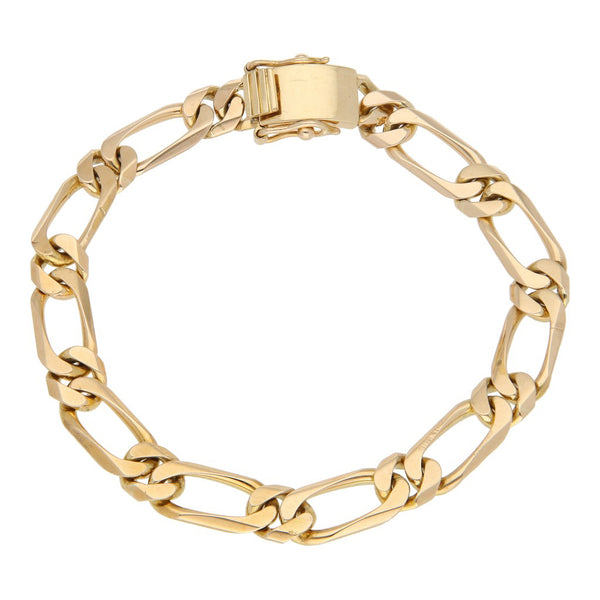 Pulsera eslabón combinado en oro amarillo 14 kilates,