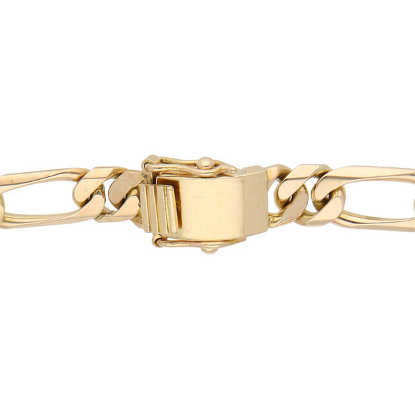 Pulsera eslabón combinado en oro amarillo 14 kilates,