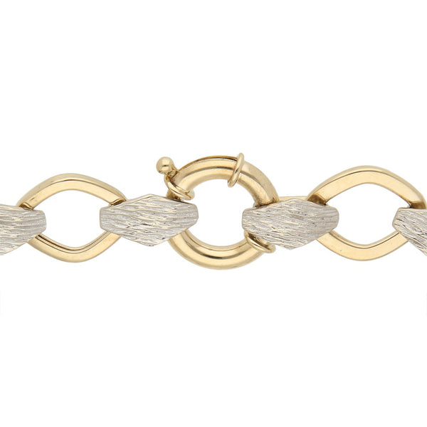 Pulsera eslabón combinado en oro dos tonos 14 kilates