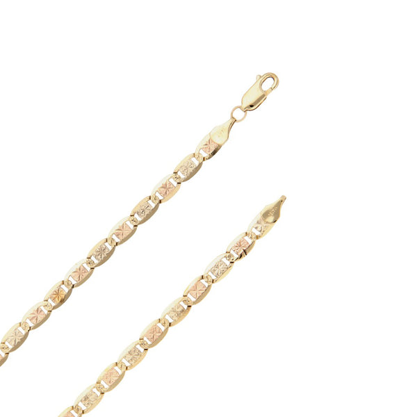 Collar eslabón nudo marino en oro tres tonos 14 kilates.