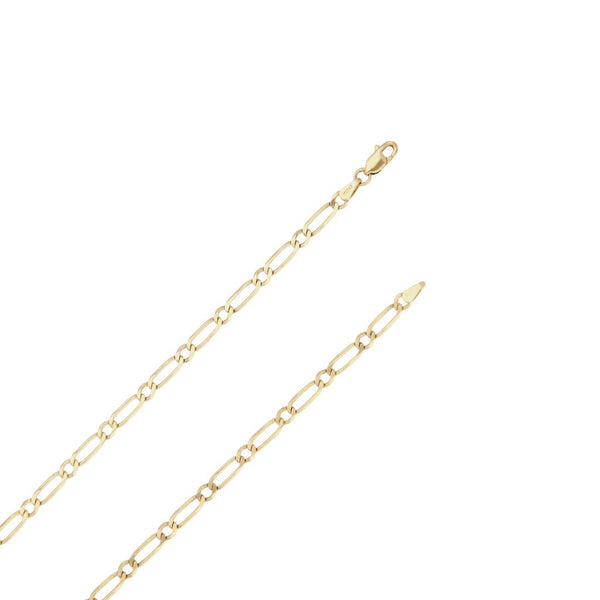 Collar eslabón combinado y cruz lisa en oro amarillo 14 kilates.