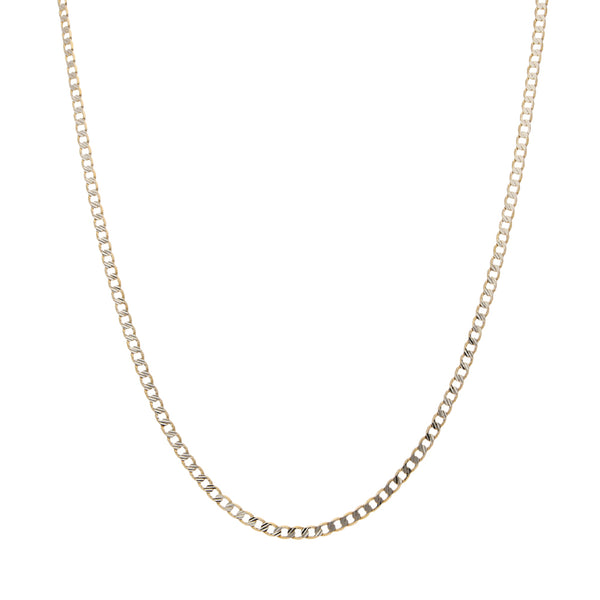 Collar eslabón encontrado platinado en oro amarillo 14 kilates.