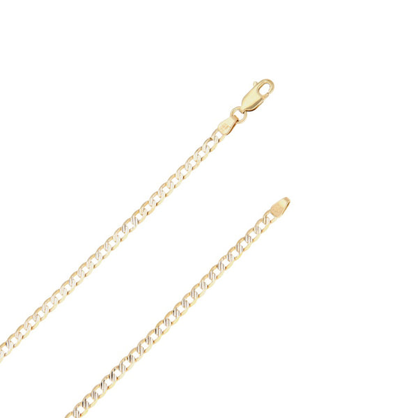 Collar eslabón encontrado platinado en oro amarillo 14 kilates.