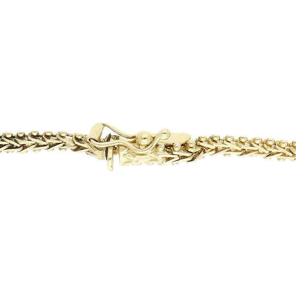 Pulsera eslabón boleado en oro tres tonos 14 kilates.
