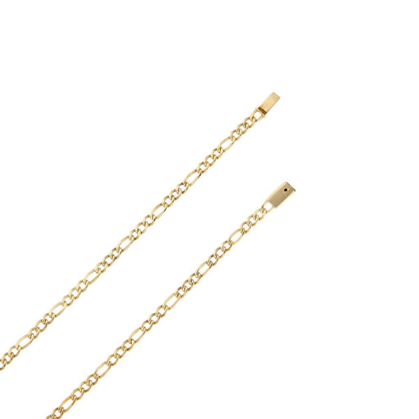 Collar de tres eslabones por uno en oro amarillo 14 kilates.