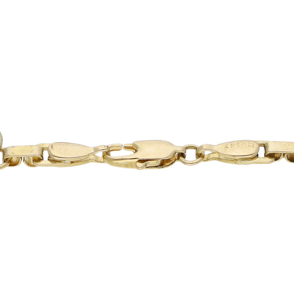 Pulsera eslabón combinado con colgantes y diamantes motivo libélula en oro dos tonos 14 kilates.