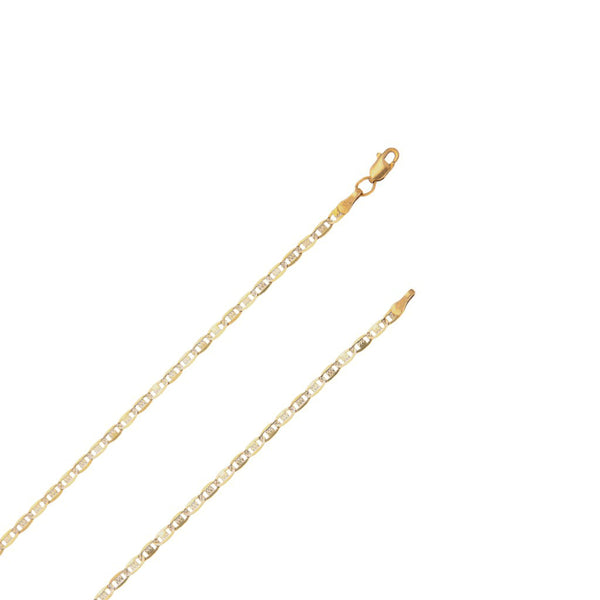 Collar eslabón nudo marino platinado en oro amarillo 14 kilates.