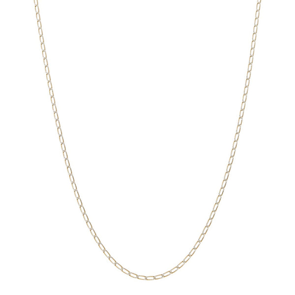 Collar eslabón encontrado platinado en oro amarillo 14 kilates.
