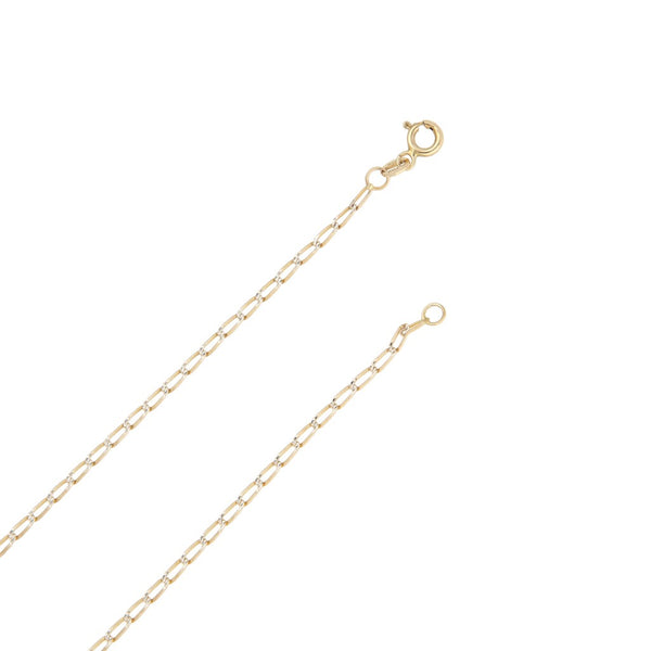 Collar eslabón encontrado platinado en oro amarillo 14 kilates.