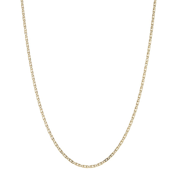 Collar eslabón nudo egipcio en oro amarillo 14 kilates.