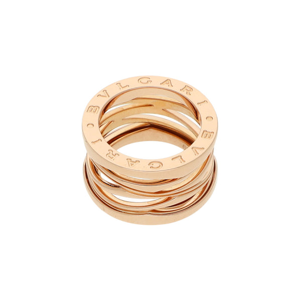 Argolla diseño especial firma Bvlgari en oro rosa 18 kilates.