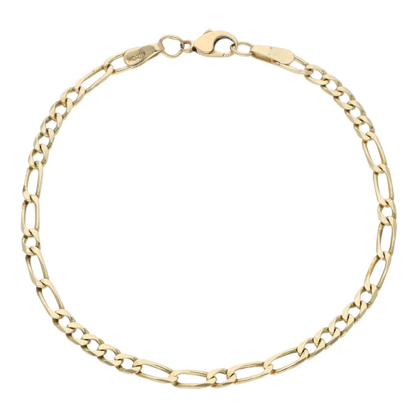 Pulsera eslabón combinado en oro amarillo 14 kilates.