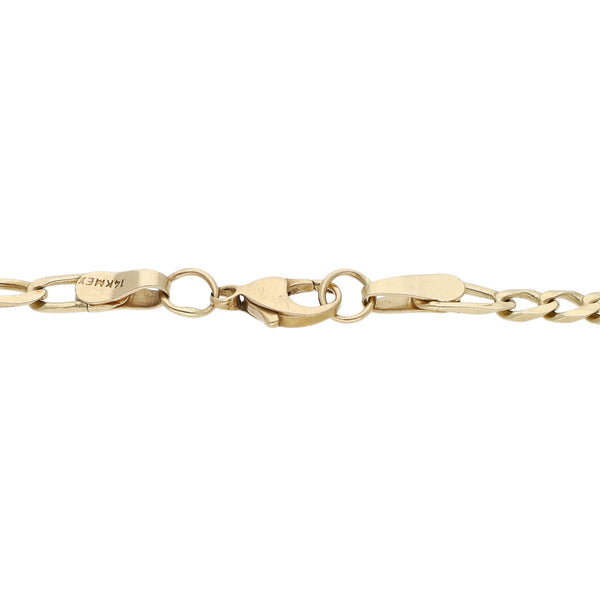 Pulsera eslabón combinado en oro amarillo 14 kilates.