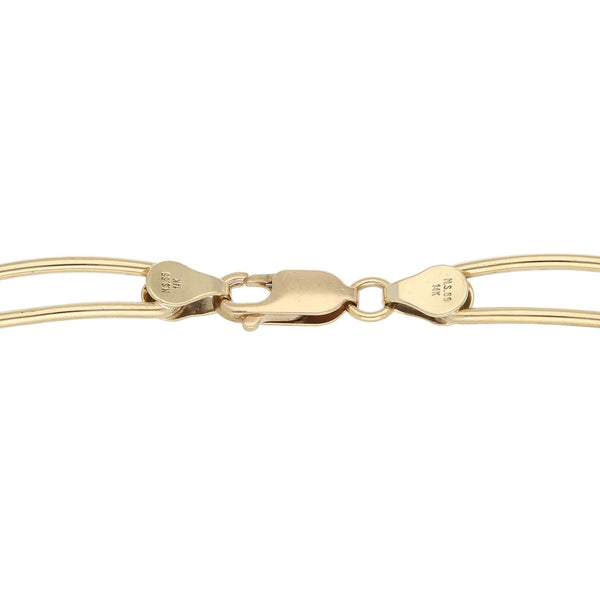 Pulsera eslabón combinado en oro amarillo 14 kilates.