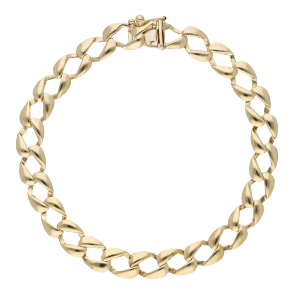 Pulsera eslabón encontrado en oro amarillo 14 kilates.