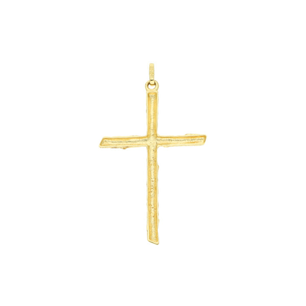 Cruz labrada en oro amarillo 18 kilates.