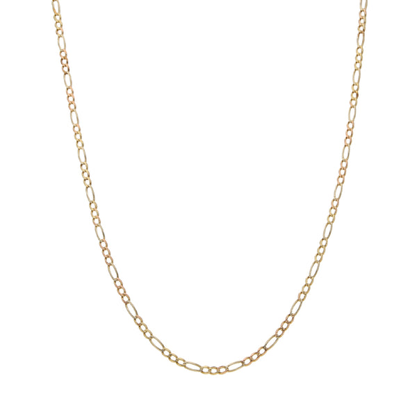Collar de tres eslabones por uno en oro tres tonos 14 kilates.