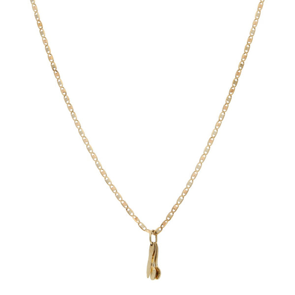 Gargantilla eslabón nudo marino y dije diseño especial motivo cubiertos en oro tres tonos 14 kilates.
