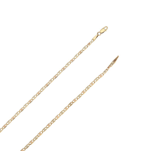 Gargantilla eslabón nudo marino y dije diseño especial motivo cubiertos en oro tres tonos 14 kilates.