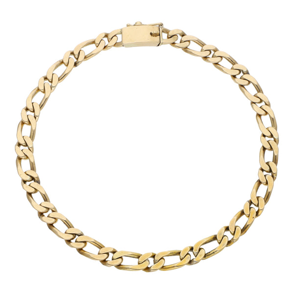 Pulsera eslabón combinado en oro amarillo 14 kilates.