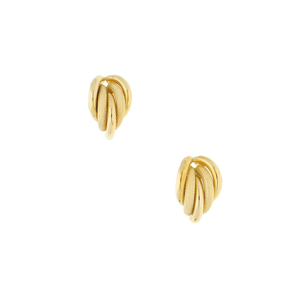 Broqueles huecos en oro amarillo 14 kilates.