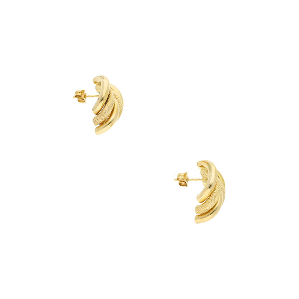 Broqueles huecos en oro amarillo 14 kilates.
