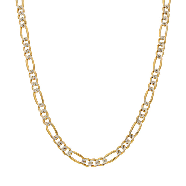 Collar de tres eslabones por uno platinado en oro amarillo 14 kilates.