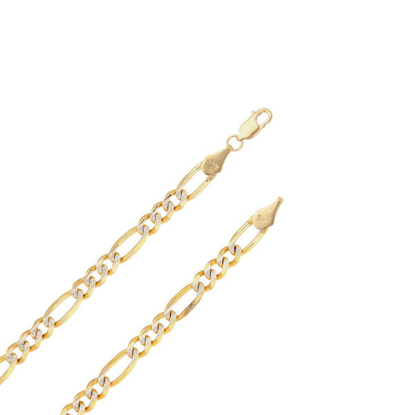 Collar de tres eslabones por uno platinado en oro amarillo 14 kilates.
