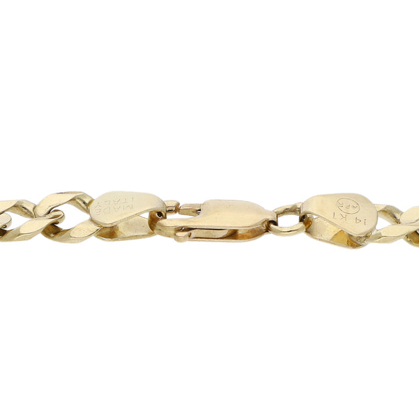 Pulsera de tres eslabones por uno en oro amarillo 14 kilates.
