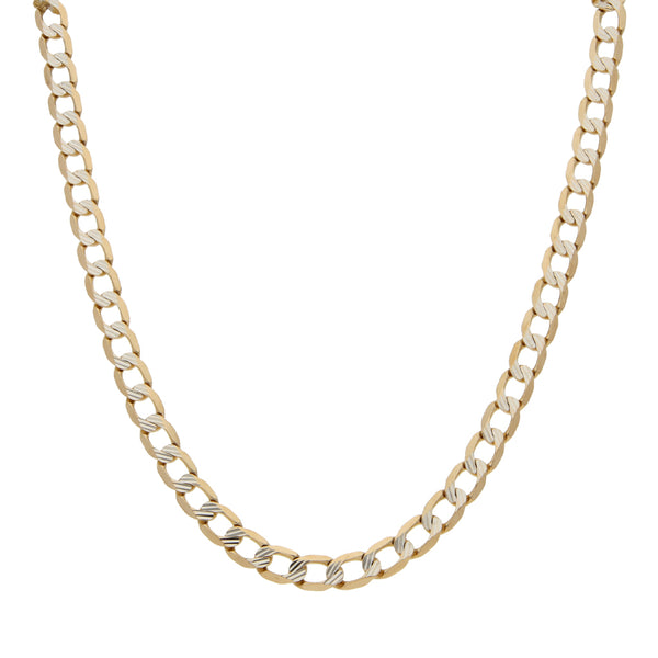Collar eslabón encontrado platinado en oro amarillo 14 kilates.