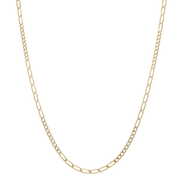 Collar eslabón combinado platinado en oro amarillo 14 kilates.