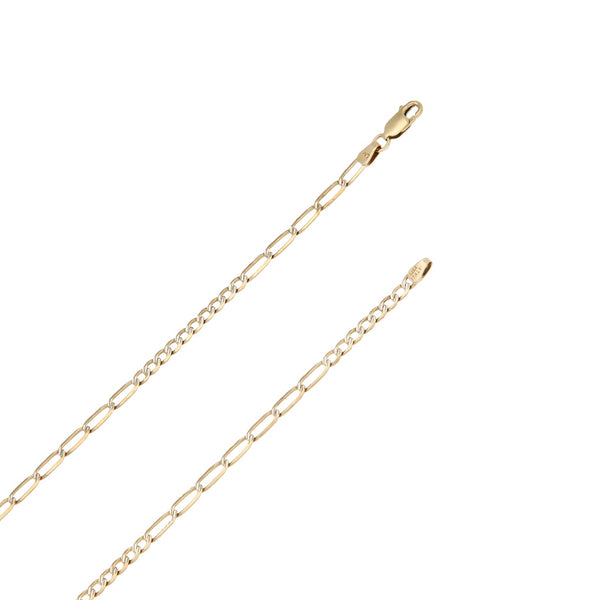 Collar eslabón combinado platinado en oro amarillo 14 kilates.