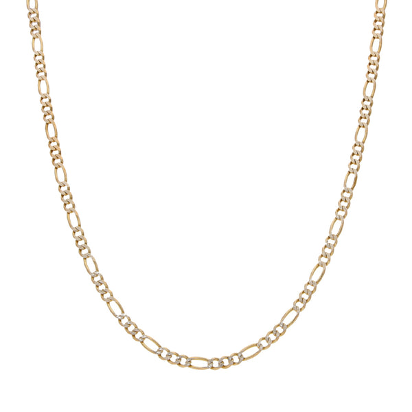 Collar de tres eslabones por uno platinado en oro amarillo 14 kilates.