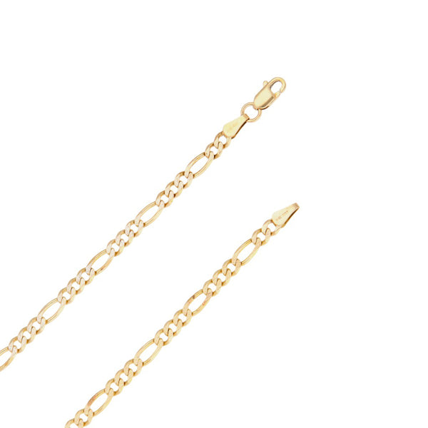 Collar de tres eslabones por uno platinado en oro amarillo 14 kilates.