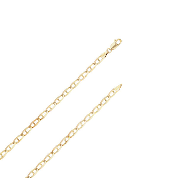 Collar eslabón nudo marino y cruz diseño especial en oro amarillo 14 kilates.
