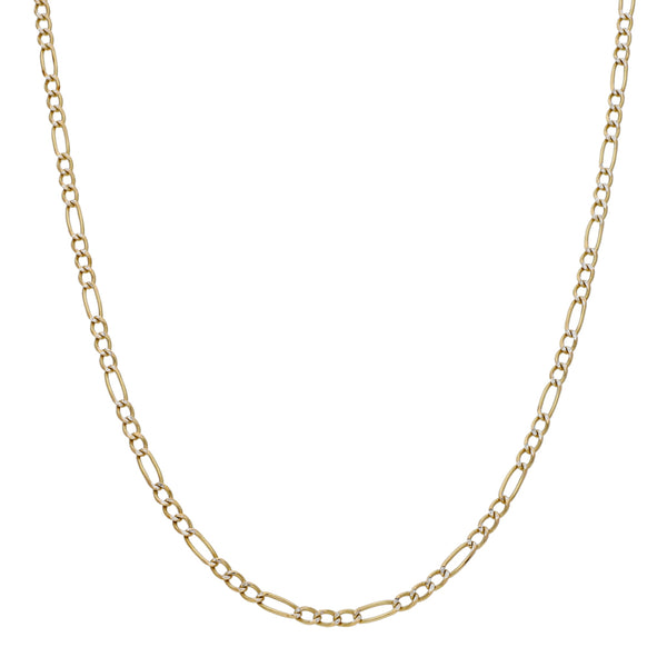 Collar de tres eslabones por uno platinados en oro amarillo 14 kilates.