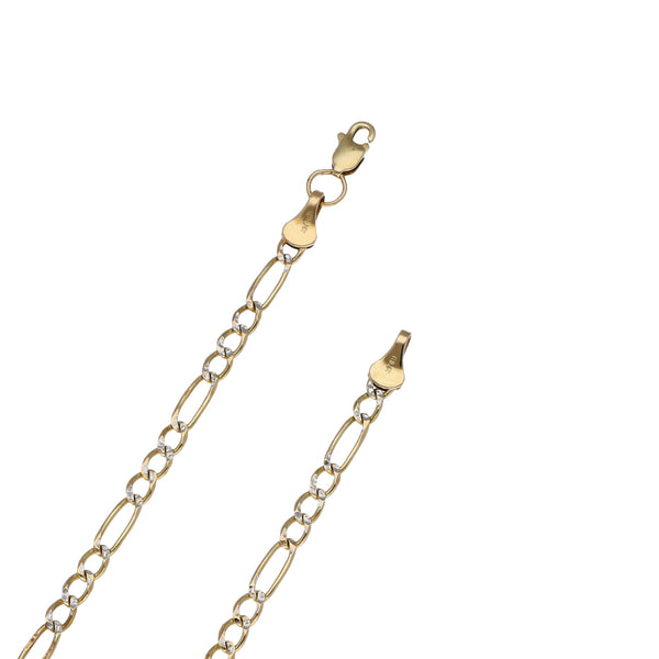 Collar de tres eslabones por uno platinados en oro amarillo 14 kilates.