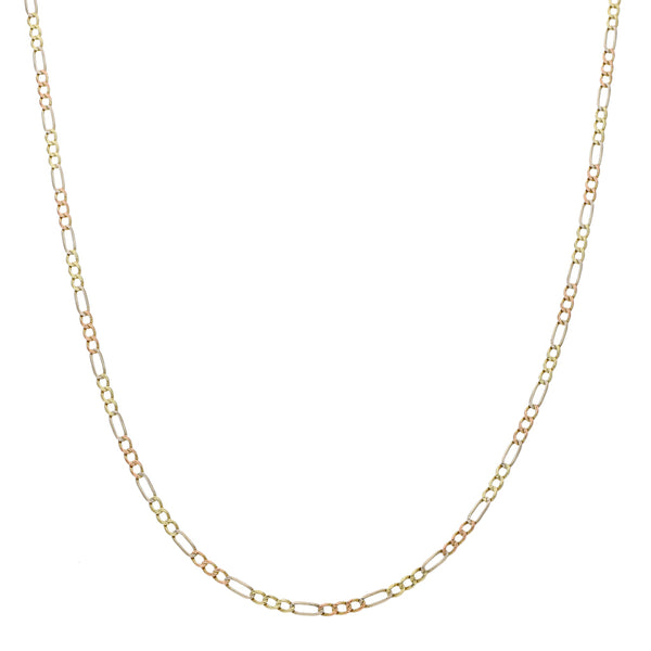 Collar de tres eslabones por uno en oro dos tonos 14 kilates.