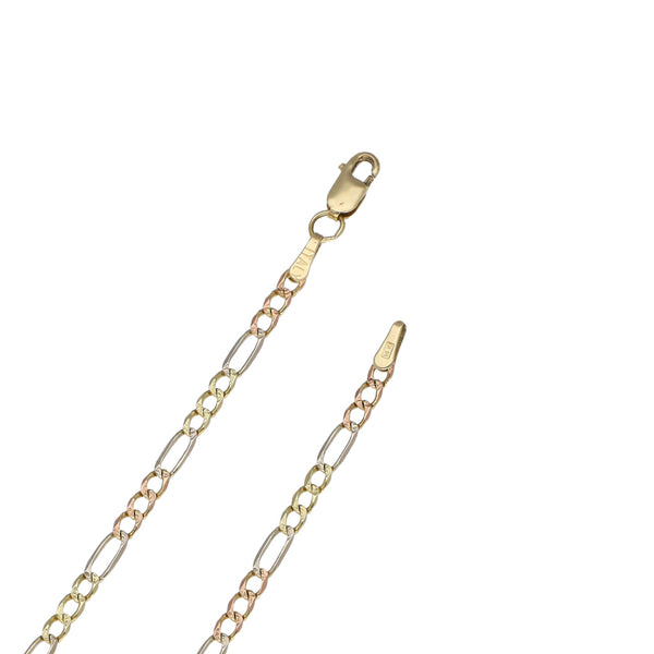 Collar de tres eslabones por uno en oro dos tonos 14 kilates.