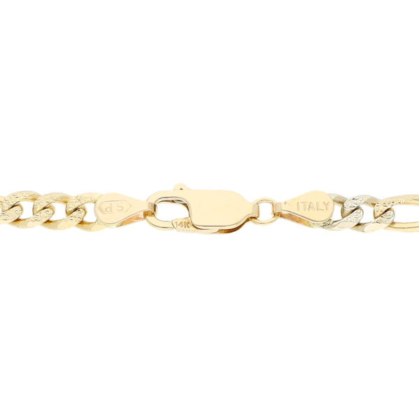 Pulsera de tres eslabones por uno en oro tres tonos 14 kilates