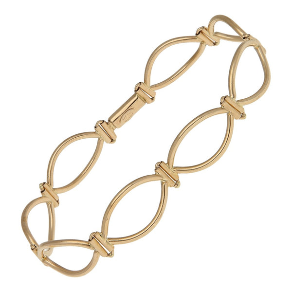 Pulsera eslabón articulado en oro amarillo 14 kilates.