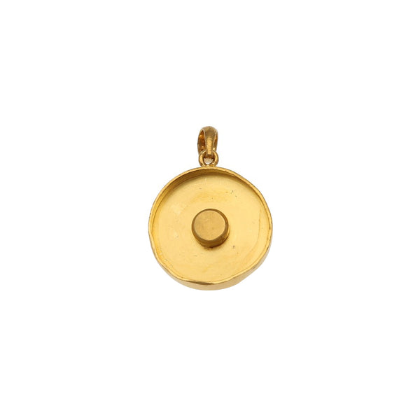 Dije giratorio motivo rosa en oro amarillo 24 kilates.
