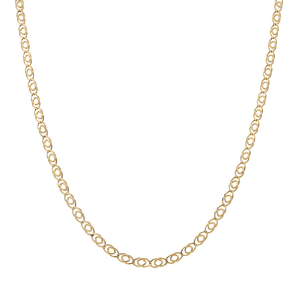 Collar eslabón encontrado doble en oro amarillo 14 kilates.