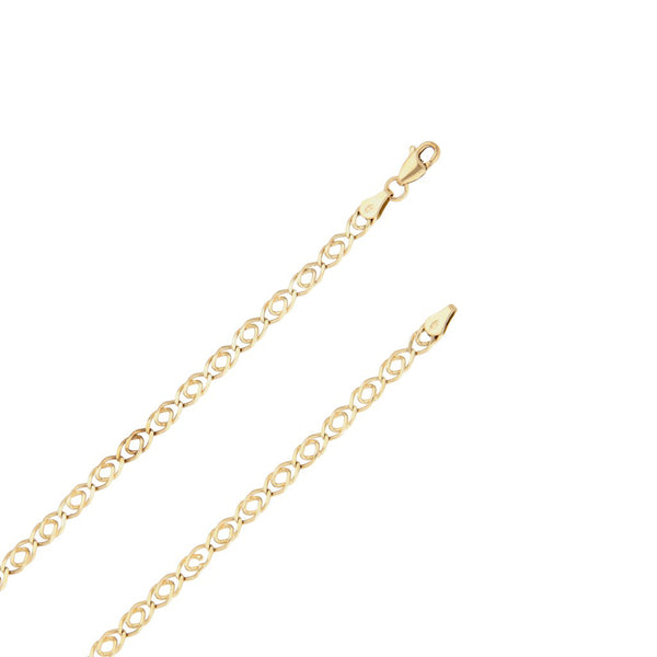 Collar eslabón encontrado doble en oro amarillo 14 kilates.
