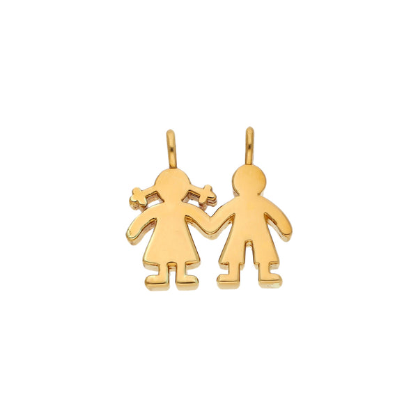 Dije hueco motivo niños firma Tous en oro amarillo 18 kilates.