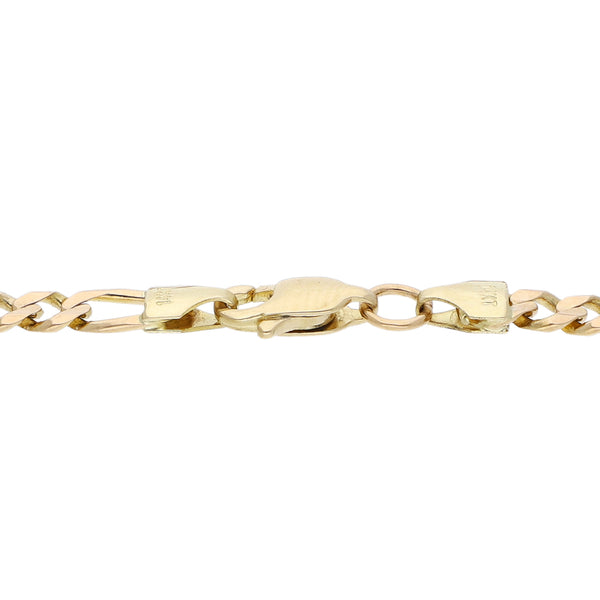 Pulsera de tres eslabones por uno en oro amarillo 14 kilates.