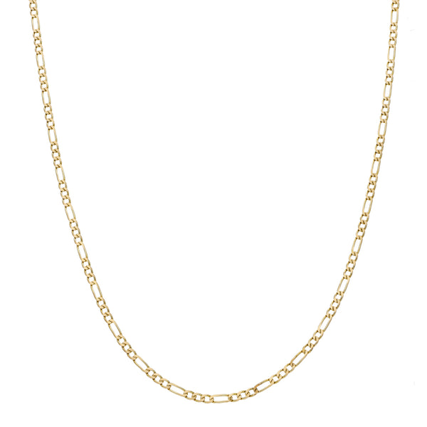 Collar de tres eslabones por uno en oro amarillo 14 kilates.